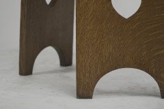 Liberty and Co. a Scarce Pair of Well Designed Arts and Crafts Oak Side Tables with Plank Sides - Thumbnail 13