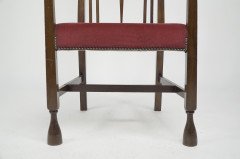 Liberty & Co, Attr An Arts & Crafts Mahogany Armchair Inlaid with a Pewter Heart - Thumbnail 14