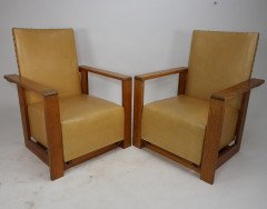 Gordon Russell, W. H. Russell. A pair of Arts and Crafts Oak Reclining Armchairs. - Thumbnail 1