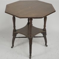 Jas Shoolbred. An Aesthetic Movement Octagonal Rosewood & Inlaid Side Table - Thumbnail 1
