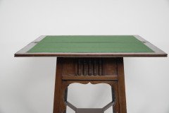 Liberty & Co. an Anglo- Moorish Arts & Crafts Walnut Fold over Card & Games Table - Thumbnail 12
