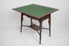 Liberty & Co. an Anglo- Moorish Arts & Crafts Walnut Fold over Card & Games Table - Thumbnail 15