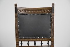 Lambs of Manchester a Set of Four Aesthetic Movement Oak & Leather Dining Chairs - Thumbnail 6