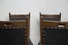 Lambs of Manchester a Set of Four Aesthetic Movement Oak & Leather Dining Chairs - Thumbnail 10