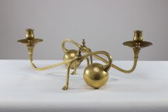 WAS Benson (style of). A Pair of Brass Arts & Crafts Piano Candle Holders - Thumbnail 2