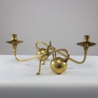 WAS Benson (style of). A Pair of Brass Arts & Crafts Piano Candle Holders - Thumbnail 3