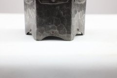 Liberty & Co., (style Of). An Arts & Crafts Pewter Inkwell with a Green Ruskin Jewel & Original Ink Liner - Thumbnail 9