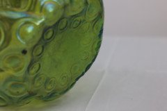Loetz (attributed). A Green Swirl Glass Flower Holder with Decorative Brass Top - Thumbnail 11