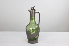 Orivit, an Art Nouveau Pewter and Green Glass Decanter, Design Number 1211 - Thumbnail 3