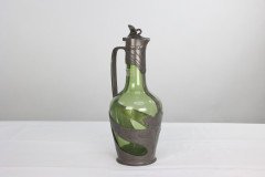 Orivit, an Art Nouveau Pewter and Green Glass Decanter, Design Number 1211 - Thumbnail 6