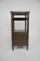 Three Arts & Crafts Oak Bedside Cabinets with Marble Tops and Extending Shelves - Thumbnail 10