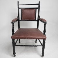Ebonized Upholstered Armchair Made by Oetzmann, After a Design by E. W. Godwin - Thumbnail 2
