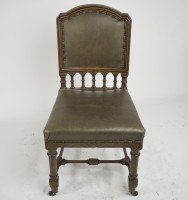 Charles Bevan Attributed, Gothic Revival Oak Desk or Side Chair - Thumbnail 6