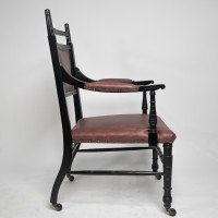 Ebonized Upholstered Armchair Made by Oetzmann, After a Design by E. W. Godwin - Thumbnail 3