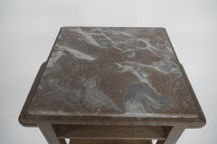 Three Arts & Crafts Oak Bedside Cabinets with Marble Tops and Extending Shelves - Thumbnail 13