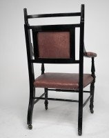 Ebonized Upholstered Armchair Made by Oetzmann, After a Design by E. W. Godwin - Thumbnail 5