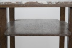 Three Arts & Crafts Oak Bedside Cabinets with Marble Tops and Extending Shelves - Thumbnail 14