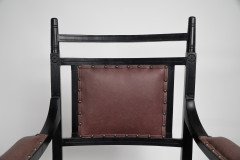 Oetzmann, After a Design by E. W. Godwin – Ebonised Upholstered Armchair - Thumbnail 7