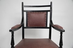 Ebonized Upholstered Armchair Made by Oetzmann, After a Design by E. W. Godwin - Thumbnail 8