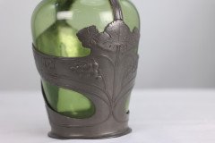 Orivit, an Art Nouveau Pewter and Green Glass Decanter, Design Number 1211 - Thumbnail 12