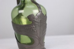 Orivit, an Art Nouveau Pewter and Green Glass Decanter, Design Number 1211 - Thumbnail 14