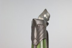 Orivit, an Art Nouveau Pewter & Green Glass Decanter, Design Number 1211 - Thumbnail 15