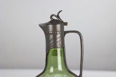 Orivit, an Art Nouveau Pewter and Green Glass Decanter, Design Number 1211 - Thumbnail 18
