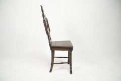 Four Gothic Revival Oak Hall Chairs - Thumbnail 4