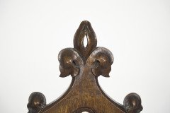 Four Gothic Revival Oak Hall Chairs - Thumbnail 7