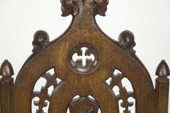 Four Gothic Revival Oak Hall Chairs - Thumbnail 8