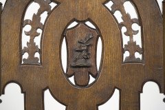 Four Gothic Revival Oak Hall Chairs - Thumbnail 9