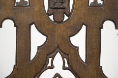 Four Gothic Revival Oak Hall Chairs - Thumbnail 10