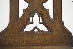 Four Gothic Revival Oak Hall Chairs - Thumbnail 11