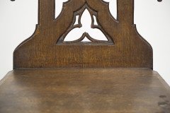 Four Gothic Revival Oak Hall Chairs - Thumbnail 12