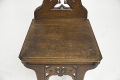 Four Gothic Revival Oak Hall Chairs - Thumbnail 13