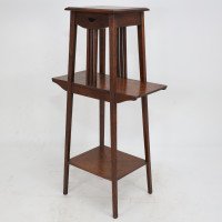 Liberty & Co. An Oak Plant Stand with Pierced Heart in the Style of C F A Voysey - Thumbnail 1
