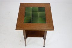 Shapland & Petter. An Arts & Crafts Green Tile Top Plant Stand or Side Table - Thumbnail 10