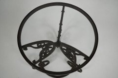 Pair of Arts & Crafts Side Tables with Hand Formed Wrought Iron Scroll Details - Thumbnail 12
