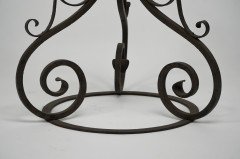 Pair of Arts & Crafts Side Tables with Hand Formed Wrought Iron Scroll Details - Thumbnail 13