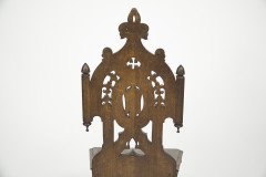 Four Gothic Revival Oak Hall Chairs - Thumbnail 25
