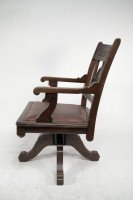 Charles Eastlake Attri. , Aesthetic Movement Walnut & Carved Swivel Desk Armchair - Thumbnail 3