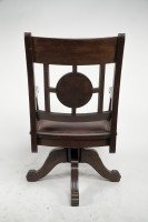 Charles Eastlake Attri. , Aesthetic Movement Walnut & Carved Swivel Desk Armchair - Thumbnail 5