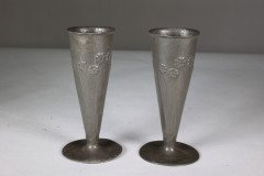 Liberty and Co. a Pair of Tudric Pewter Vases - Thumbnail 2