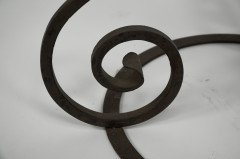 Pair of Arts & Crafts Side Tables with Hand Formed Wrought Iron Scroll Details - Thumbnail 17