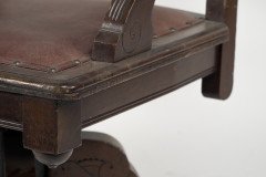 Charles Eastlake Attri. , Aesthetic Movement Walnut & Carved Swivel Desk Armchair - Thumbnail 7