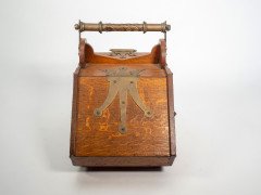 Dr. C. Dresser for Benham & Froud. An Aesthetic Movement Oak Coal Box with Brass Hinges - Thumbnail 2