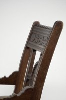 Charles Eastlake Attri. , Aesthetic Movement Walnut & Carved Swivel Desk Armchair - Thumbnail 15
