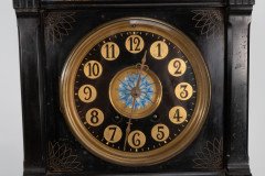 Aesthetic Movement Zodiac Black Marble Mantle Clock with Gong- Striking Movement - Thumbnail 17