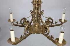 Dr Christopher Dresser (manner) – Rare Aesthetic brass five-arm chandelier - Thumbnail 3
