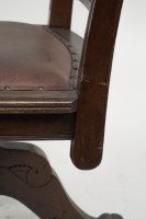 Charles Eastlake Attri. , Aesthetic Movement Walnut & Carved Swivel Desk Armchair - Thumbnail 17